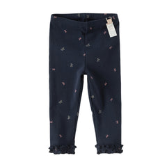 Dave&Bella Toddler Girls Navy Blue/Grey Cute Print Slim Leggings