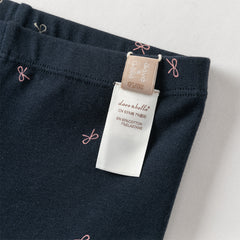 Dave&Bella Toddler Girls Navy Blue/Grey Cute Print Slim Leggings