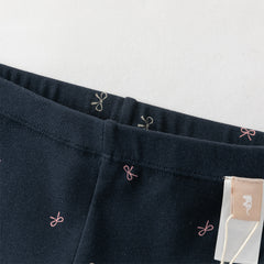 Dave&Bella Toddler Girls Navy Blue/Grey Cute Print Slim Leggings