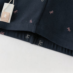 Dave&Bella Toddler Girls Navy Blue/Grey Cute Print Slim Leggings