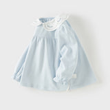 Dave&Bella Toddler Girls Sweet Light Blue/White Soft Cotton Casual T-shirt Tops