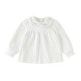 Dave&Bella Toddler Girls Sweet Light Blue/White Soft Cotton Casual T-shirt Tops