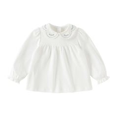 Dave&Bella Toddler Girls Sweet Light Blue/White Soft Cotton Casual T-shirt Tops