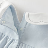 Dave&Bella Toddler Girls Sweet Light Blue/White Soft Cotton Casual T-shirt Tops