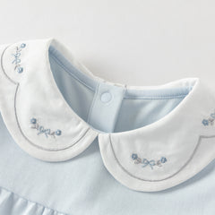 Dave&Bella Toddler Girls Sweet Light Blue/White Soft Cotton Casual T-shirt Tops