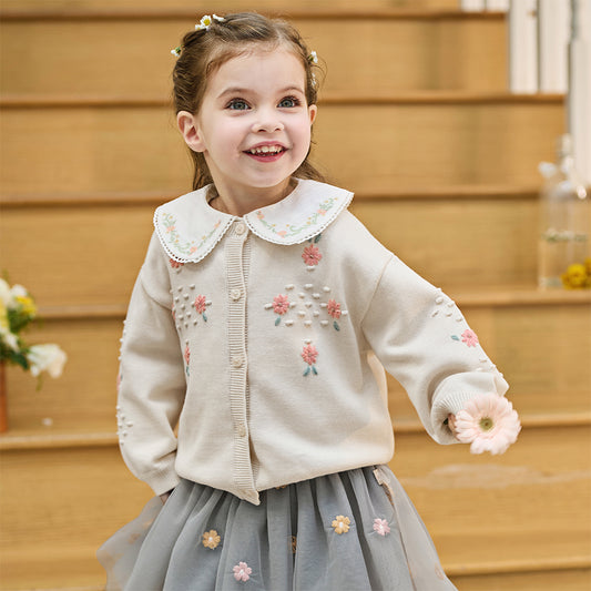 Dave&Bella Toddler Girls Cute Apricot Outwear Soft Cotton Cardigans