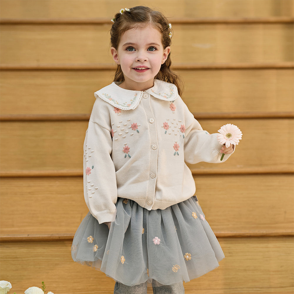 Dave&Bella Toddler Girls Cute Apricot Outwear Soft Cotton Cardigans