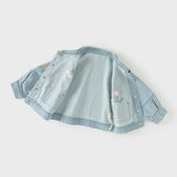 Dave&Bella Toddler Girls Fashion Blue Long Sleeve Soft Denim Jackets