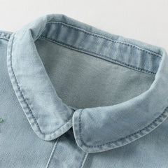 Dave&Bella Toddler Girls Fashion Blue Long Sleeve Soft Denim Jackets