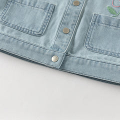 Dave&Bella Toddler Girls Fashion Blue Long Sleeve Soft Denim Jackets