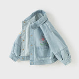 Dave&Bella Toddler Girls Fashion Blue Long Sleeve Soft Denim Jackets