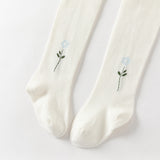Dave&Bella Kids Girls Versatile Beige Cute Flower Footed Tights
