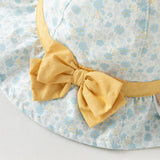 Dave&Bella Toddler Girls Cute Blue Floral Print Soft Cotton Fisherman Hats