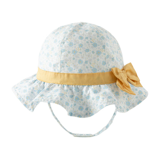 Dave&Bella Toddler Girls Cute Blue Floral Print Soft Cotton Fisherman Hats