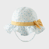 Dave&Bella Toddler Girls Cute Blue Floral Print Soft Cotton Fisherman Hats