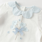 Dave&Bella Toddler Girls Elegant Beige Long Sleeve Breathable Cotton T-shirt Tops