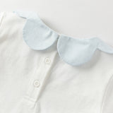 Dave&Bella Toddler Girls Elegant Beige Long Sleeve Breathable Cotton T-shirt Tops