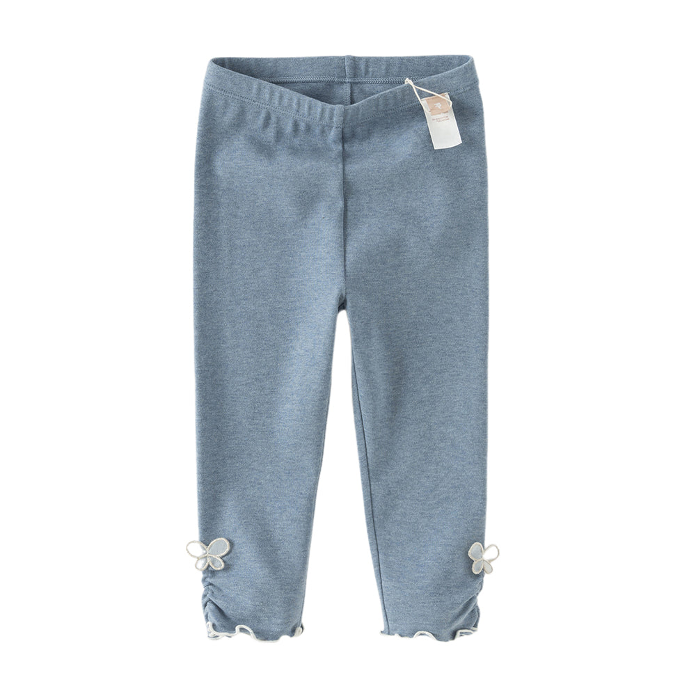 Dave&Bella Toddler Girls Fashion Grey/Denim Blue Lightweight Soft Leggings