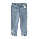 Dave&Bella Toddler Girls Fashion Grey/Denim Blue Lightweight Soft Leggings