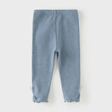 Dave&Bella Toddler Girls Fashion Grey/Denim Blue Lightweight Soft Leggings