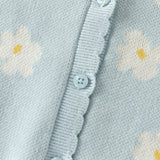 Dave&Bella Toddler Girls Blue Breathable Cotton Sweater Knit Cardigans