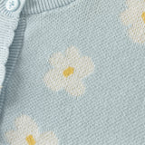 Dave&Bella Toddler Girls Blue Breathable Cotton Sweater Knit Cardigans