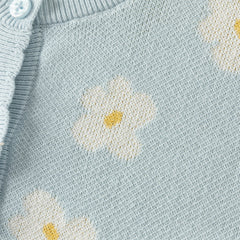 Dave&Bella Toddler Girls Blue Breathable Cotton Sweater Knit Cardigans
