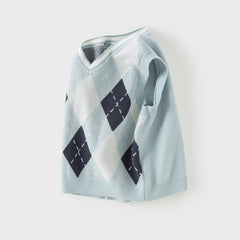 Dave&Bella Toddler Boys Versatile Blue Sleeveless Comfortable Cotton Tank Tops