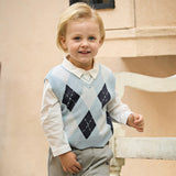 Dave&Bella Toddler Boys Versatile Blue Sleeveless Comfortable Cotton Tank Tops