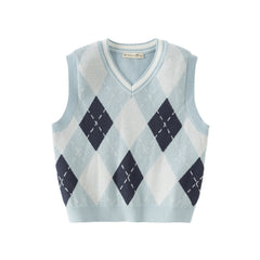 Dave&Bella Toddler Boys Versatile Blue Sleeveless Comfortable Cotton Tank Tops