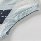 Dave&Bella Toddler Boys Versatile Blue Sleeveless Comfortable Cotton Tank Tops
