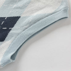 Dave&Bella Toddler Boys Versatile Blue Sleeveless Comfortable Cotton Tank Tops