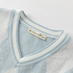 Dave&Bella Toddler Boys Versatile Blue Sleeveless Comfortable Cotton Tank Tops