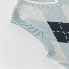 Dave&Bella Toddler Boys Versatile Blue Sleeveless Comfortable Cotton Tank Tops