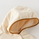 Dave&Bella Toddler Boys Chinese-style Beige Long Sleeve Hooded Sweatshirts