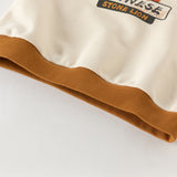 Dave&Bella Toddler Boys Chinese-style Beige Long Sleeve Hooded Sweatshirts