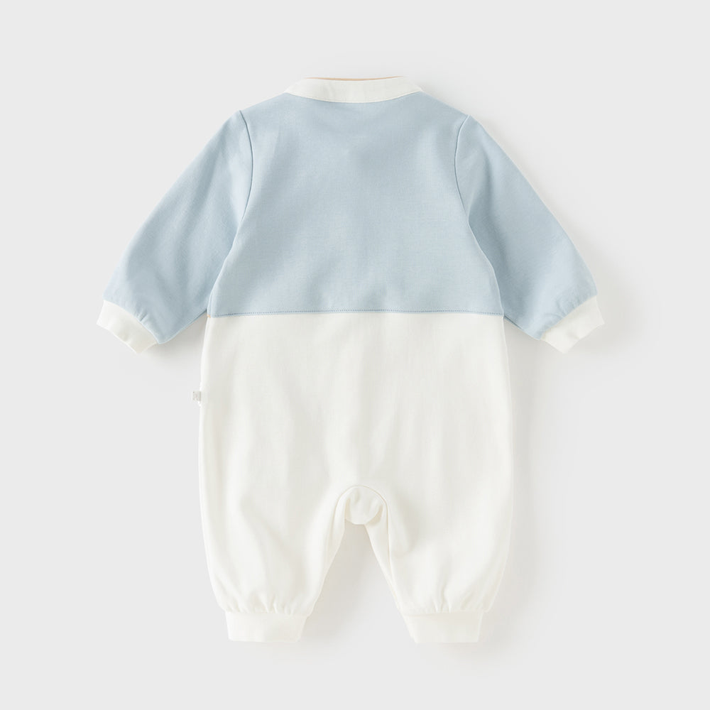 Dave&Bella Baby Boys Casual Blue Chinese-style Cotton Comfortable Rompers