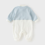 Dave&Bella Baby Boys Casual Blue Chinese-style Cotton Comfortable Rompers