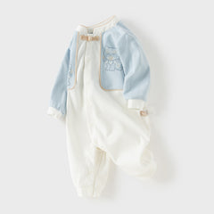 Dave&Bella Baby Boys Casual Blue Chinese-style Cotton Comfortable Rompers