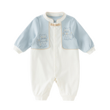 Dave&Bella Baby Boys Casual Blue Chinese-style Cotton Comfortable Rompers
