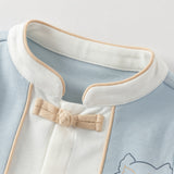 Dave&Bella Baby Boys Casual Blue Chinese-style Cotton Comfortable Rompers