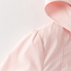 Dave&Bella Toddler Girls Pink Cherry Blossom Print Outwear Hooded Lightweight Jackets