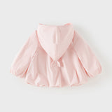 Dave&Bella Toddler Girls Pink Cherry Blossom Print Outwear Hooded Lightweight Jackets