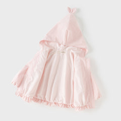 Dave&Bella Toddler Girls Pink Cherry Blossom Print Outwear Hooded Lightweight Jackets