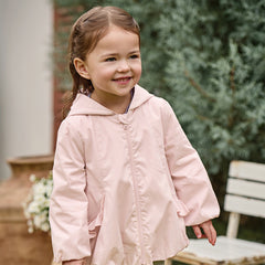 Dave&Bella Toddler Girls Pink Cherry Blossom Print Outwear Hooded Lightweight Jackets