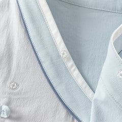 Dave&Bella Toddler Boys Casual Blue Chinese-style V-collar Top Pant Suits