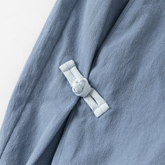 Dave&Bella Toddler Boys Casual Blue Chinese-style V-collar Top Pant Suits