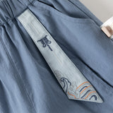 Dave&Bella Toddler Boys Casual Blue Chinese-style V-collar Top Pant Suits