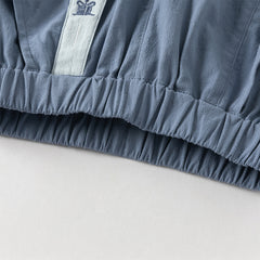 Dave&Bella Toddler Boys Casual Blue Chinese-style V-collar Top Pant Suits