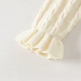 Dave&Bella Kids Girls Pearl White Long Sleeve Soft Cotton Sweater Cardigans